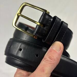 Men's Black Coach Belt with Gold Buckle Size 42